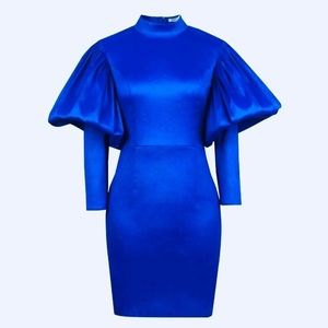 Elegant Round Neck Dress Ruffle Long Sleeve